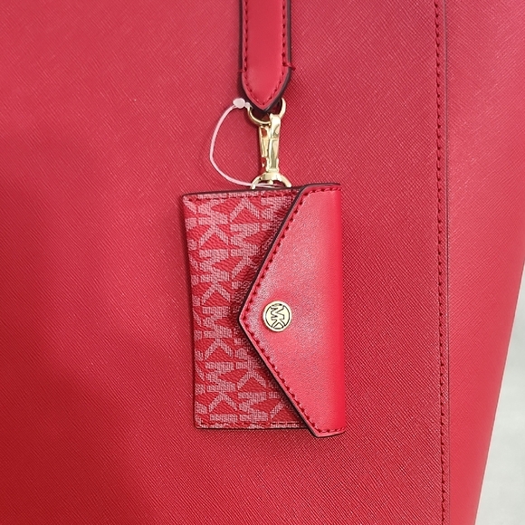 Michael Kors Red Leather Tote with Structured Design - Picture 4 of 6